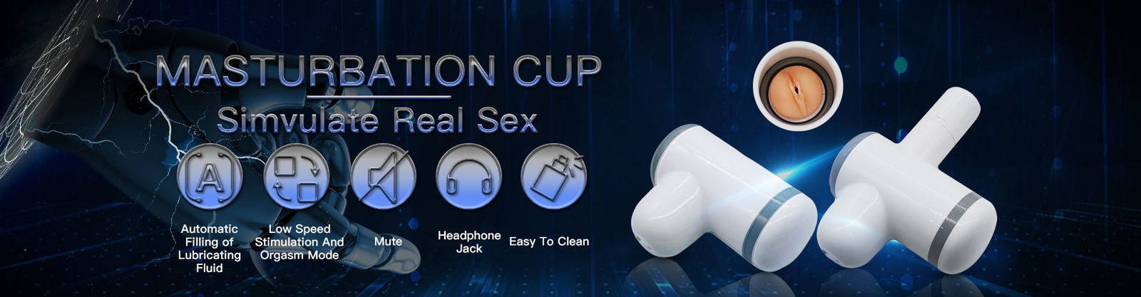 New Sale Automatic Lubricating Fluid TPE Masturbation Cup White Extended Channel Sucking